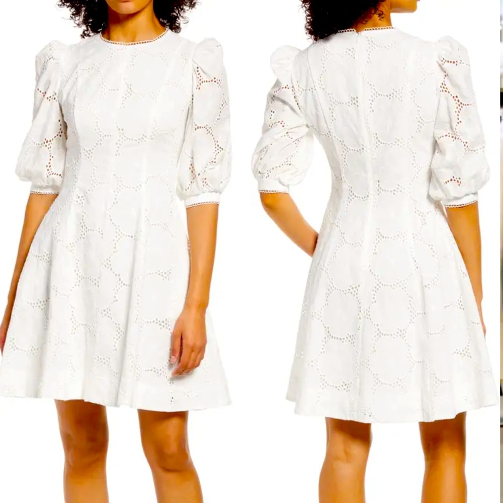 RACHEL PARCELL EYELET COTTON DRESS